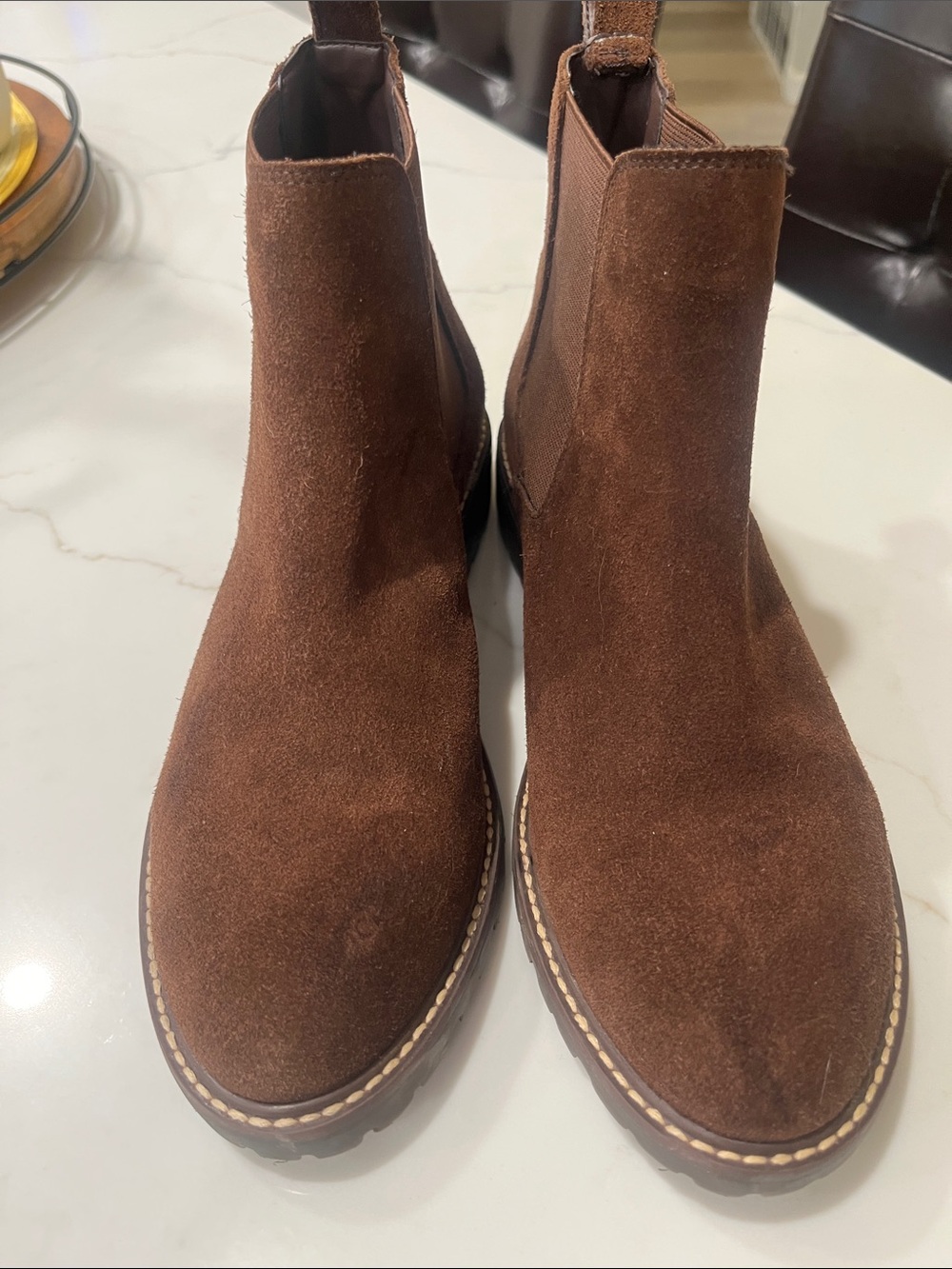 Steve Madden Brown Suede Chelsea Ankle Boots